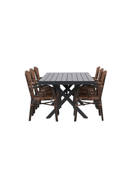 Matgrupp Garcia med Galera matstolar, 200 × 100 cm