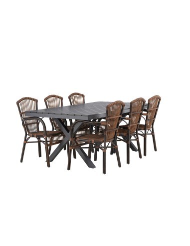 Matgrupp Garcia med Galera matstolar, 200 × 100 cm