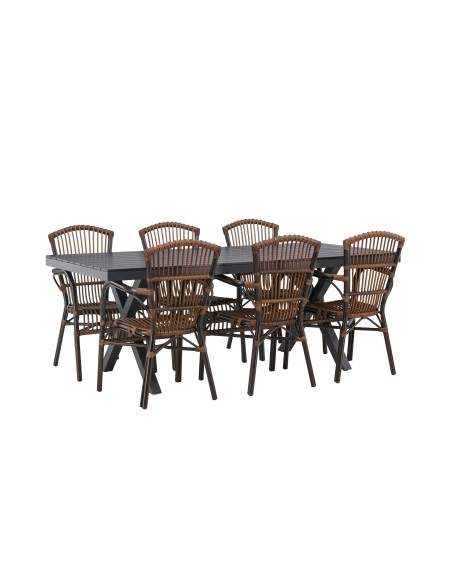 Matgrupp Garcia med Galera matstolar, 200 × 100 cm