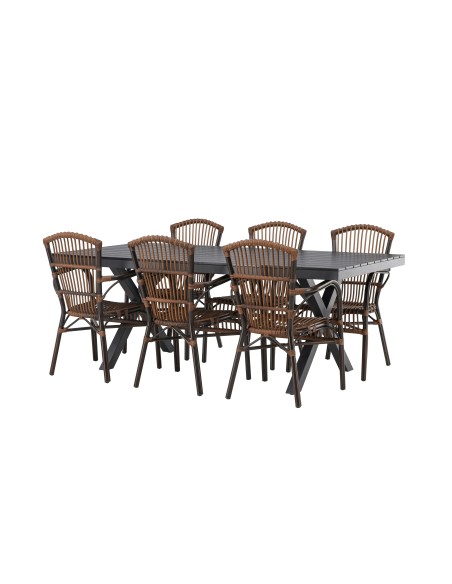 Matgrupp Garcia med Galera matstolar, 200 × 100 cm