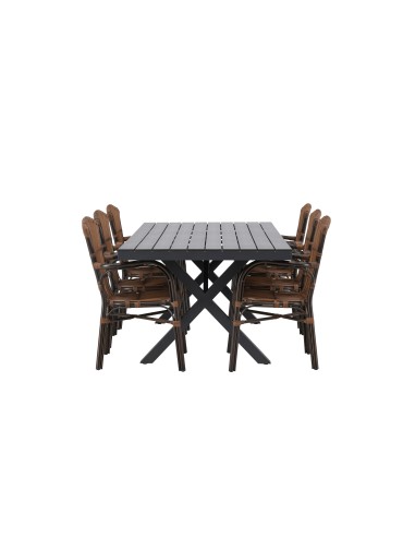 Matgrupp Garcia med Galera matstolar, 200 × 100 cm