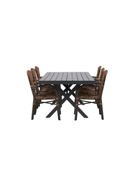Matgrupp Garcia med Galera matstolar, 200 × 100 cm