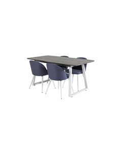 Matgrupp Inca med Velvet matstolar, 160 × 85 cm 2