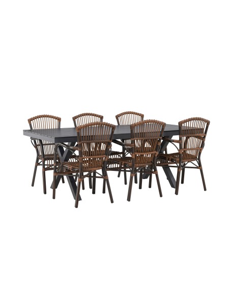 Matgrupp Garcia med Galera matstolar, 200 × 100 cm