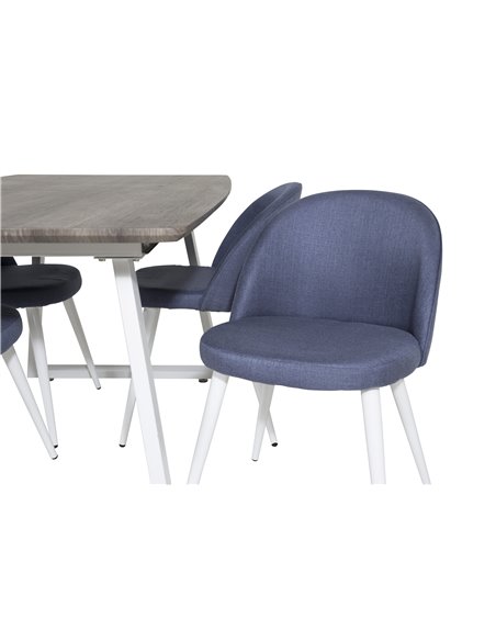 Matgrupp Inca med Velvet matstolar, 160 × 85 cm