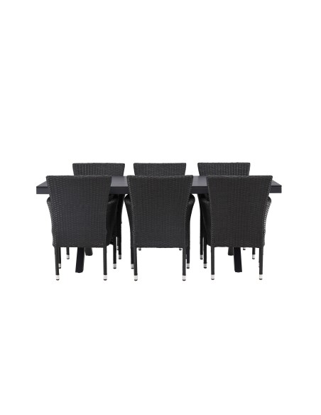 Matgrupp Garcia med Malina matstolar, 200 × 100 cm