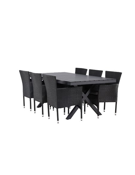 Matgrupp Garcia med Malina matstolar, 200 × 100 cm