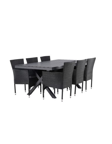 Matgrupp Garcia med Malina matstolar, 200 × 100 cm