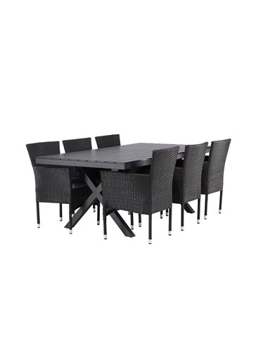 Matgrupp Garcia med Malina matstolar, 200 × 100 cm