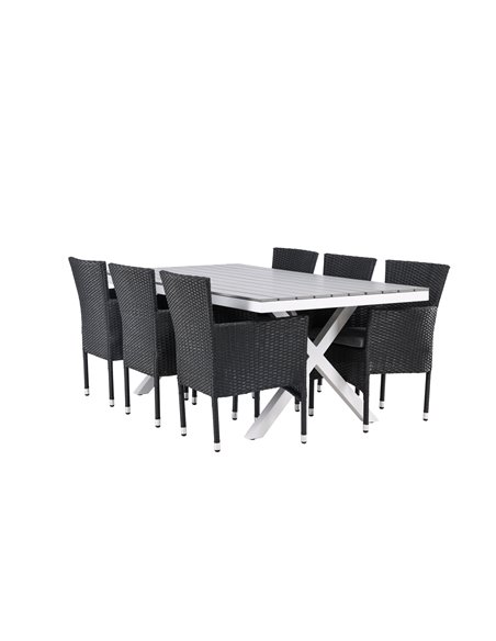 Matgrupp Garcia med Malina matstolar, 200 × 100 cm
