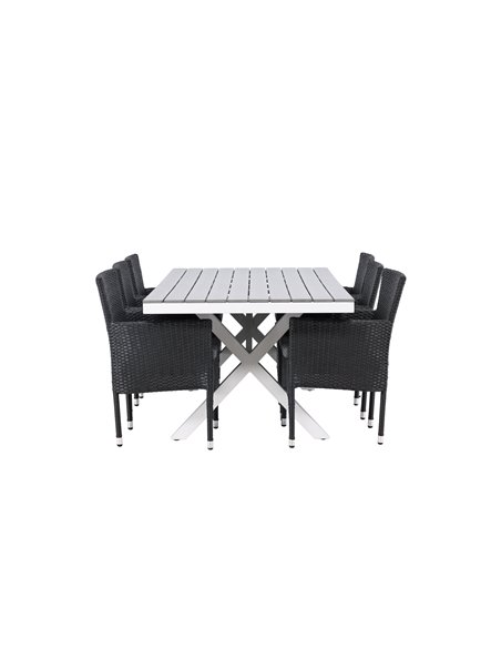 Matgrupp Garcia med Malina matstolar, 200 × 100 cm
