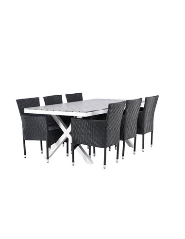 Matgrupp Garcia med Malina matstolar, 200 × 100 cm