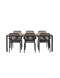 Matgrupp Break med Peking matstolar, 205 × 90 cm