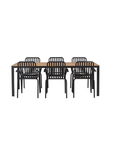 Matgrupp Break med Peking matstolar, 205 × 90 cm