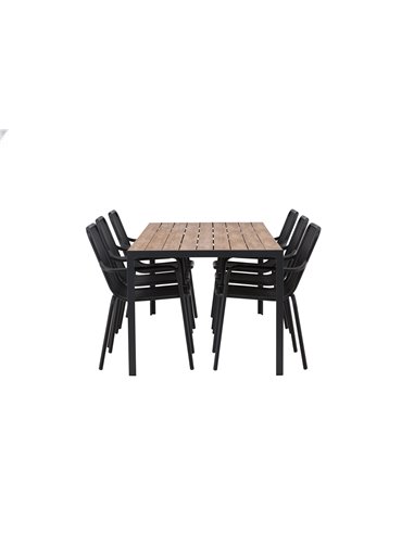 Matgrupp Break med Peking matstolar, 205 × 90 cm