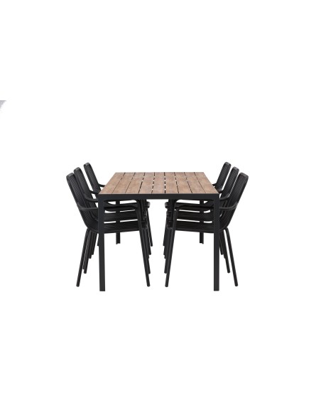 Matgrupp Break med Peking matstolar, 205 × 90 cm