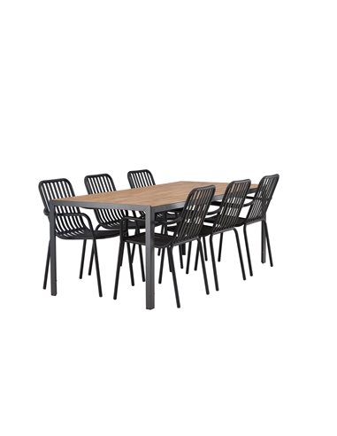 Matgrupp Break med Peking matstolar, 205 × 90 cm