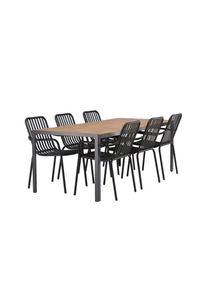 Matgrupp Break med Peking matstolar, 205 × 90 cm