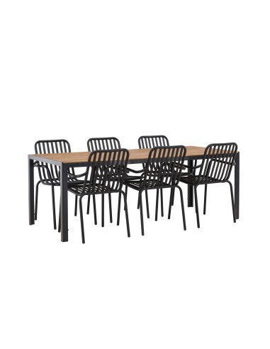 Matgrupp Break med Peking matstolar, 205 × 90 cm