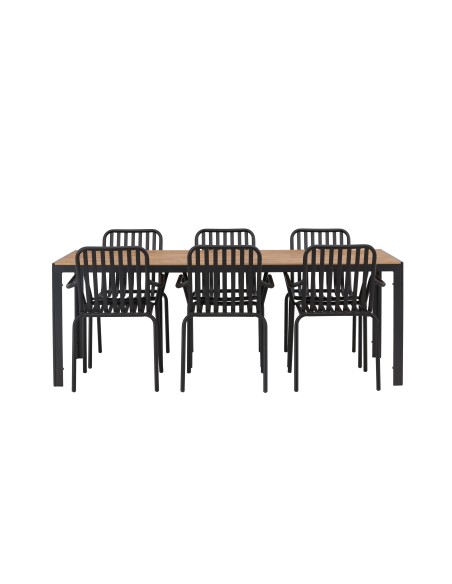Matgrupp Break med Peking matstolar, 205 × 90 cm