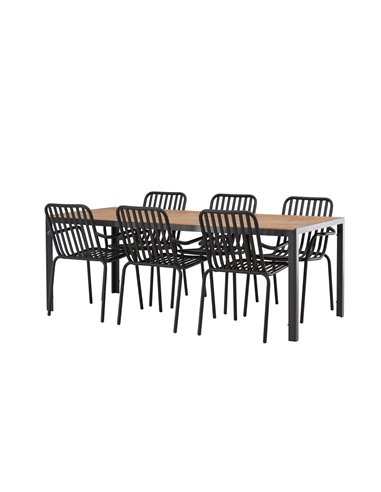 Matgrupp Break med Peking matstolar, 205 × 90 cm