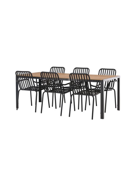 Matgrupp Break med Peking matstolar, 205 × 90 cm