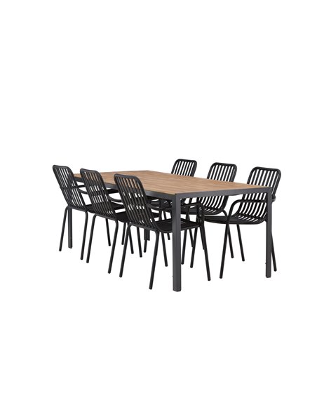 Matgrupp Break med Peking matstolar, 205 × 90 cm