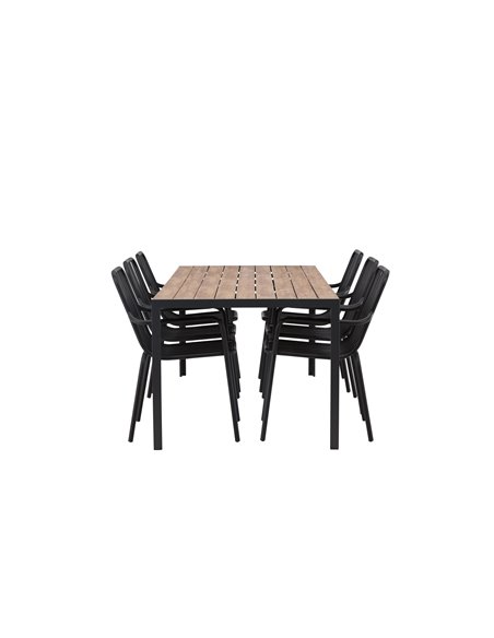Matgrupp Break med Peking matstolar, 205 × 90 cm