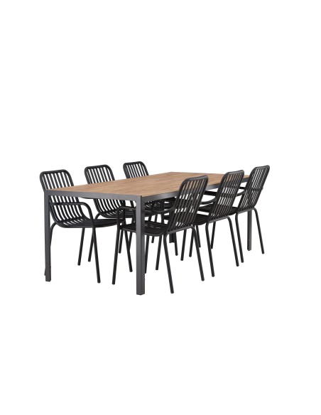 Matgrupp Break med Peking matstolar, 205 × 90 cm
