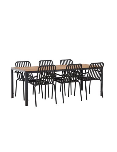 Matgrupp Break med Peking matstolar, 205 × 90 cm