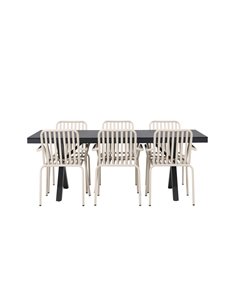 Matgrupp Garcia med Peking matstolar, 200 × 100 cm