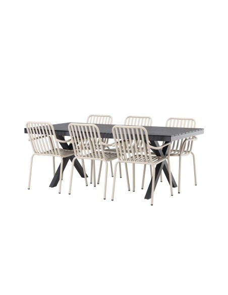 Matgrupp Garcia med Peking matstolar, 200 × 100 cm
