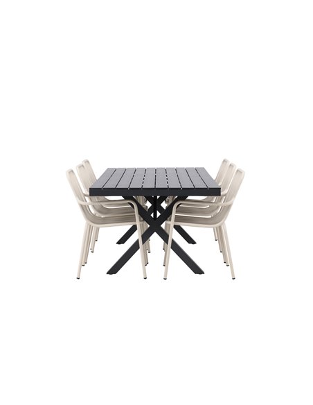 Matgrupp Garcia med Peking matstolar, 200 × 100 cm