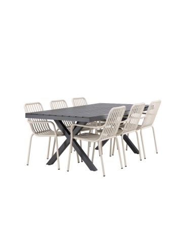 Matgrupp Garcia med Peking matstolar, 200 × 100 cm