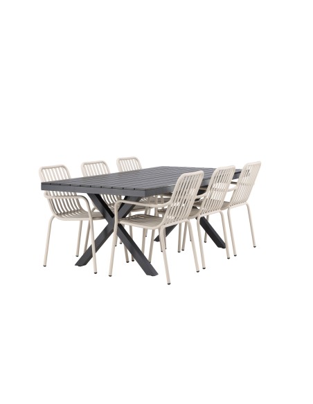 Matgrupp Garcia med Peking matstolar, 200 × 100 cm