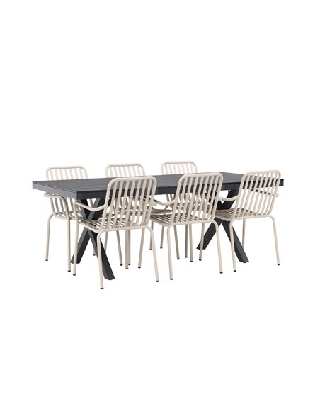 Matgrupp Garcia med Peking matstolar, 200 × 100 cm