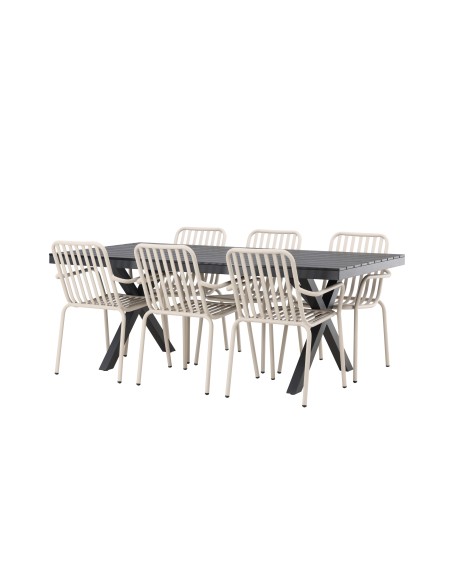 Matgrupp Garcia med Peking matstolar, 200 × 100 cm