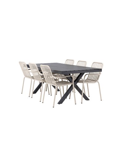 Matgrupp Garcia med Peking matstolar, 200 × 100 cm