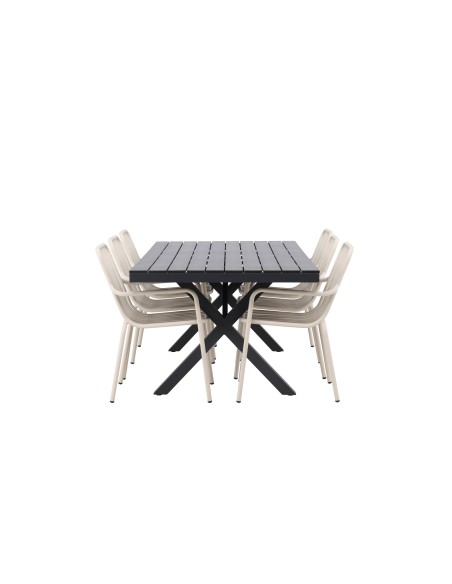Matgrupp Garcia med Peking matstolar, 200 × 100 cm