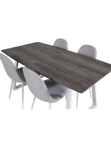 Matgrupp Inca med Polar matstolar, 160 × 85 cm