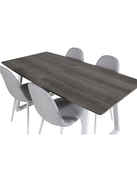 Matgrupp Inca med Polar matstolar, 160 × 85 cm