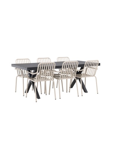 Matgrupp Garcia med Peking matstolar, 200 × 100 cm