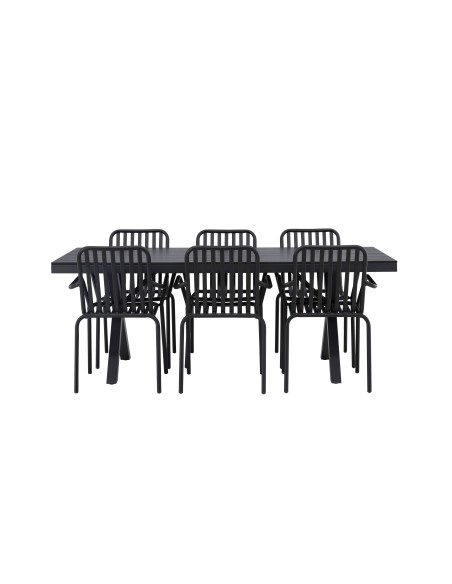 Matgrupp Garcia med Peking matstolar, 200 × 100 cm