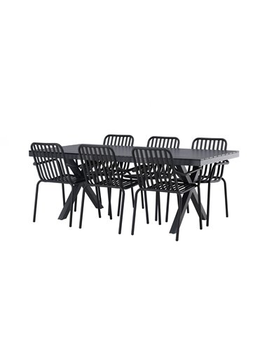 Matgrupp Garcia med Peking matstolar, 200 × 100 cm