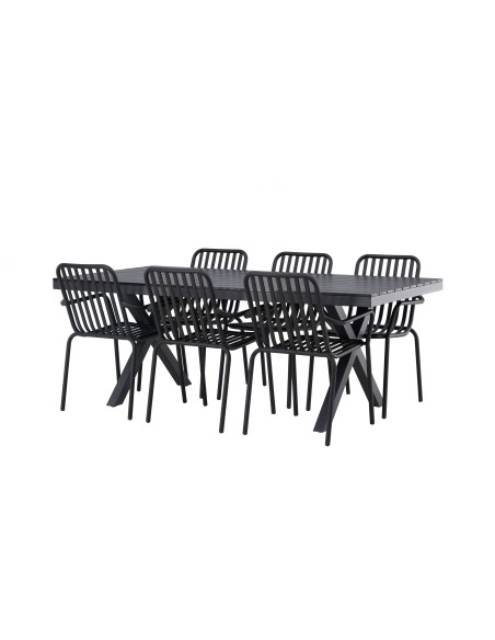 Matgrupp Garcia med Peking matstolar, 200 × 100 cm