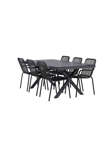 Matgrupp Garcia med Peking matstolar, 200 × 100 cm