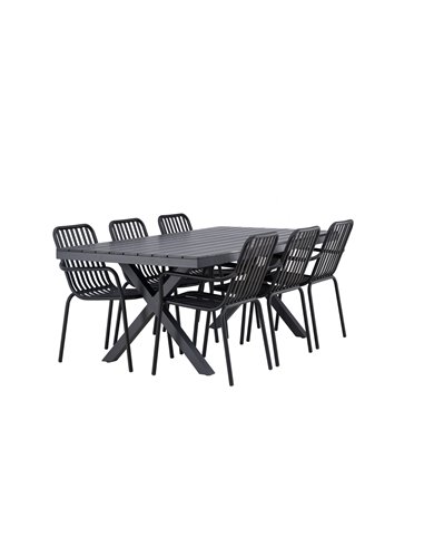 Matgrupp Garcia med Peking matstolar, 200 × 100 cm