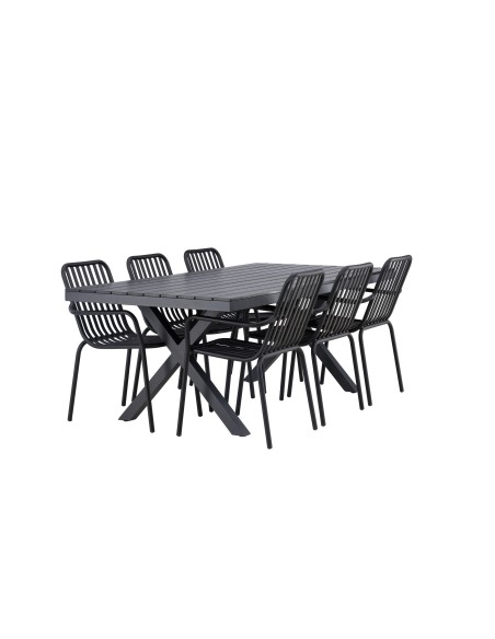 Matgrupp Garcia med Peking matstolar, 200 × 100 cm