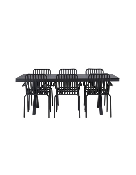 Matgrupp Garcia med Peking matstolar, 200 × 100 cm