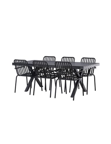 Matgrupp Garcia med Peking matstolar, 200 × 100 cm